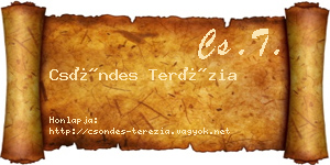 Csöndes Terézia névjegykártya